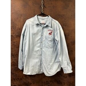 MLB General Merchandise Chief Wahoo Cleveland Indians Unisex Women XL Button Up